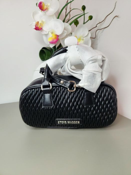 Steve Madden – дамска чанта тип bowling bag, черна