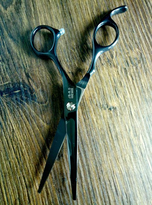 Професионални фризьорски ножици, калъф, остриета