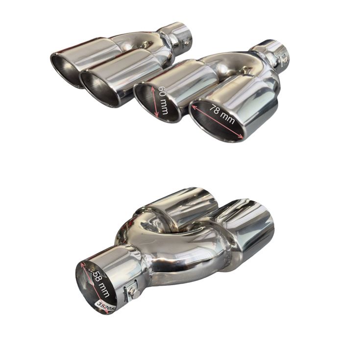 Накрайници за ауспух –2 бр., 230мм, ø58мм/ двоен накрайник, двойни