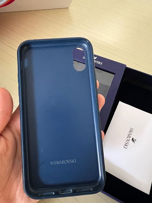 Оригинален син калъф Swarovski за iPhone X / XS