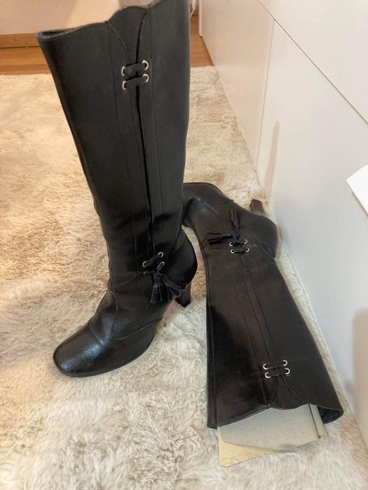 Sandale de piele cu platforma