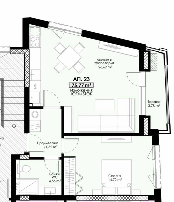 Продава се Двустаен апартамент в Пловдив, Христо Смирненски - 76 кв.м за 1474 €/кв.м - Снимка #1