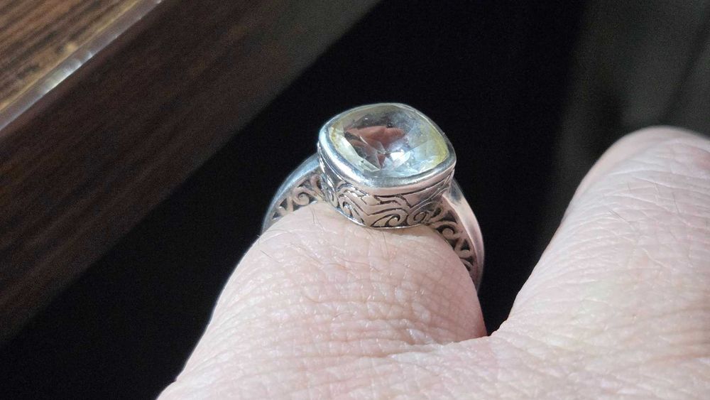 Inel argint vintage cu cristal de stanca