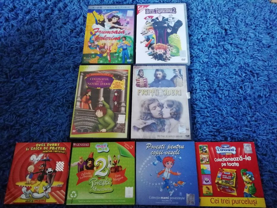 DVD-uri și cd-uri cu povești și jocuri pentru copii