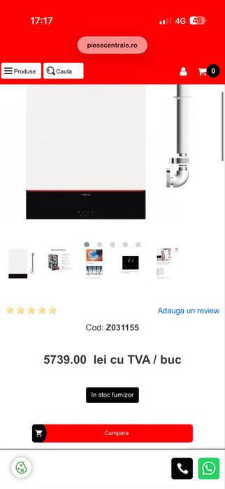 Centrala viessmann vitodens pe gaz noua