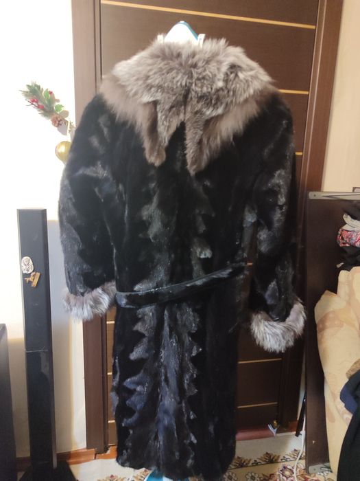 Норковая шуба с воротником