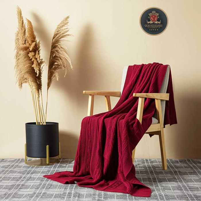 Вязаный плед 120×200 см — Подарка