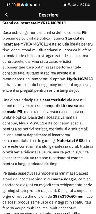 Stand de încărcare PS5