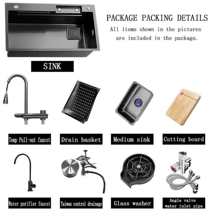 Модерна кухненска мивка от неръждаема стомана