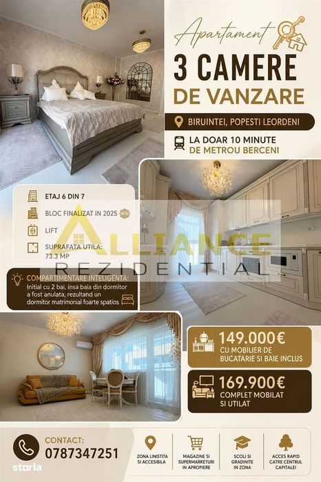 Apartament 3 camere de vanzare | Biruintei | 10 minute Metrou Berceni — fotografia 1