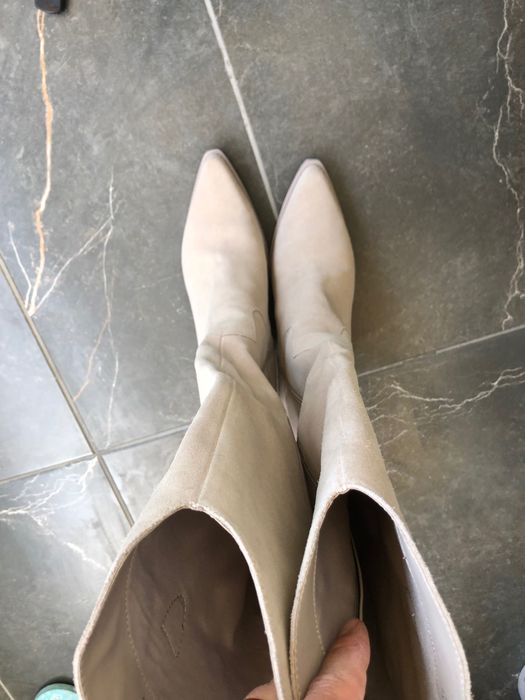 Cizme de piele cu toc masiv Nevada