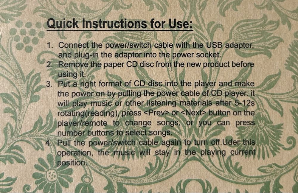 Wall Mountable CD Player