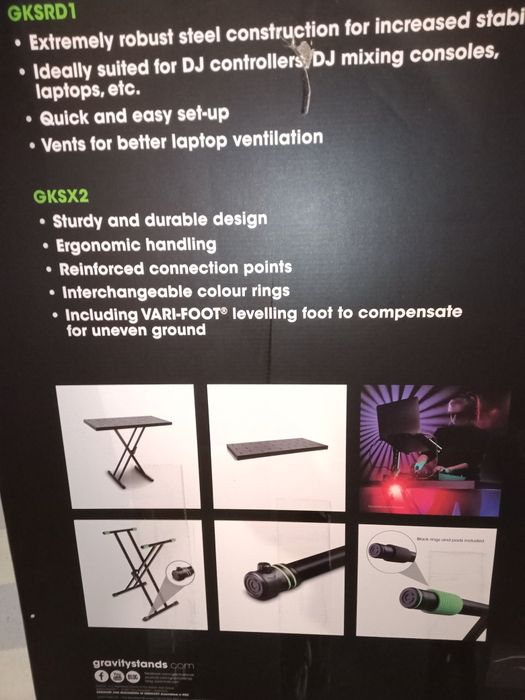 Gravity ksx 2 rd masa dj stativ keyboard desk portabil nou