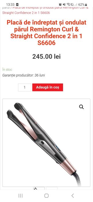 Placă de îndreptat și ondulat părul Remington Curl & Straight Confiden
