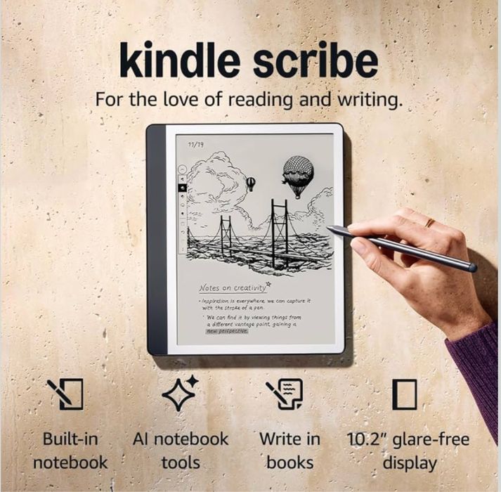 Amazon Kindle Scribe электронная книга с возможностью писать стилусом.