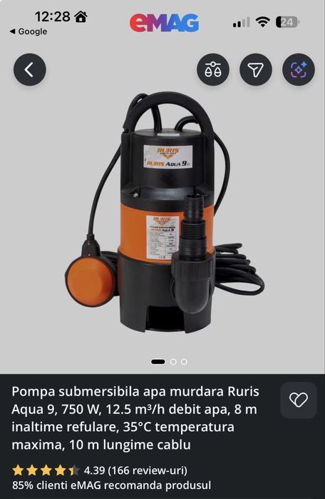 Pompă de apa murdara  Ruris Aqua 9 – NOUĂ