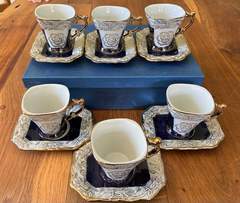 Set 6 cesti de cafea  6 si farfurioare , Malooki