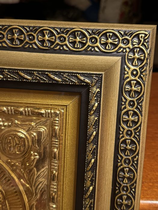 Icoană bizantină placată cu argint și aur 24K – handmade Grecia