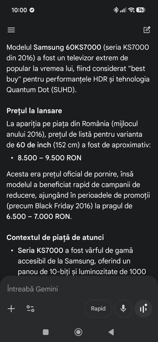 Televizor  Samsung 60 KS 7000  Suhd Quantum  Dot 4k  Premium