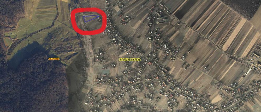 Teren de vanzare in Adancata Suceava 43ari pretabil ansamblu imobiliar