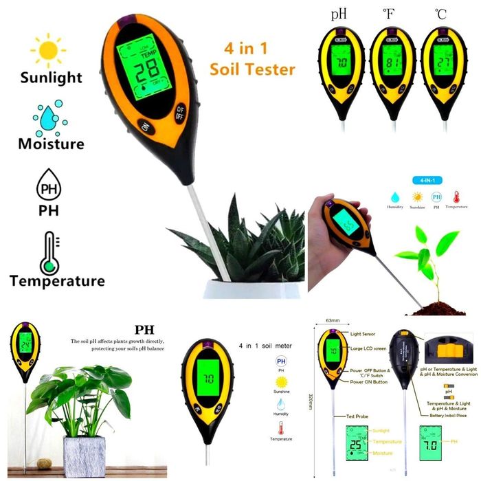 TUPROQ O‘LCHAGICHLAR – PH, Namlik, NPK va Yorugʻlik darajasi o‘lchash,