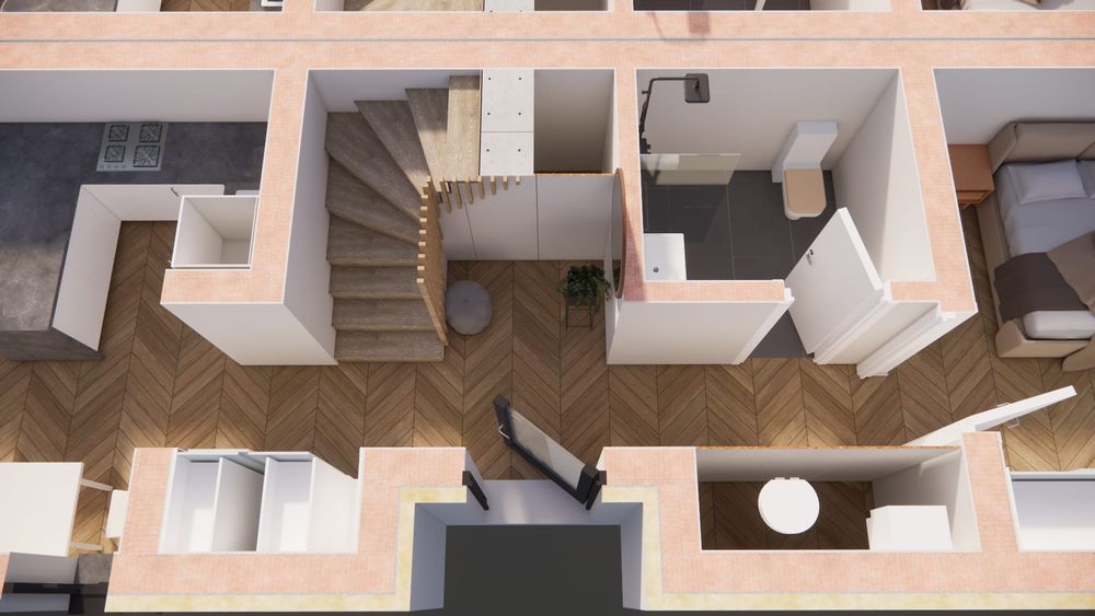 Duplex de vânzare cu perete dublu despărțitor