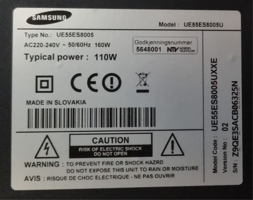 SMART Samsung tv 55" ue55es8005