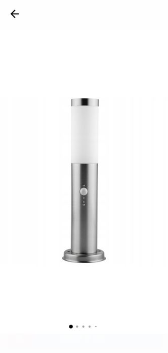 Stalp de exterior pentru gradina, Otel inoxidabil, E27, 45 cm, Argintiu