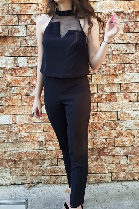 Salopeta Guess neagra fara maneci top asimetric