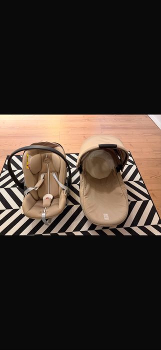Vand carucior 3 in 1 Cybex Melio Carbon, culoare almond beige, in stare foarte buna, achizitionat in august 2025, folosit foarte putin.
