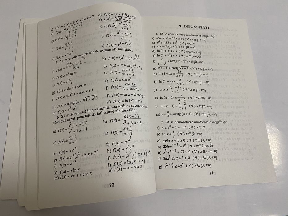 Schneider- Culegere de probleme de analiză matematică cls. 11-12.