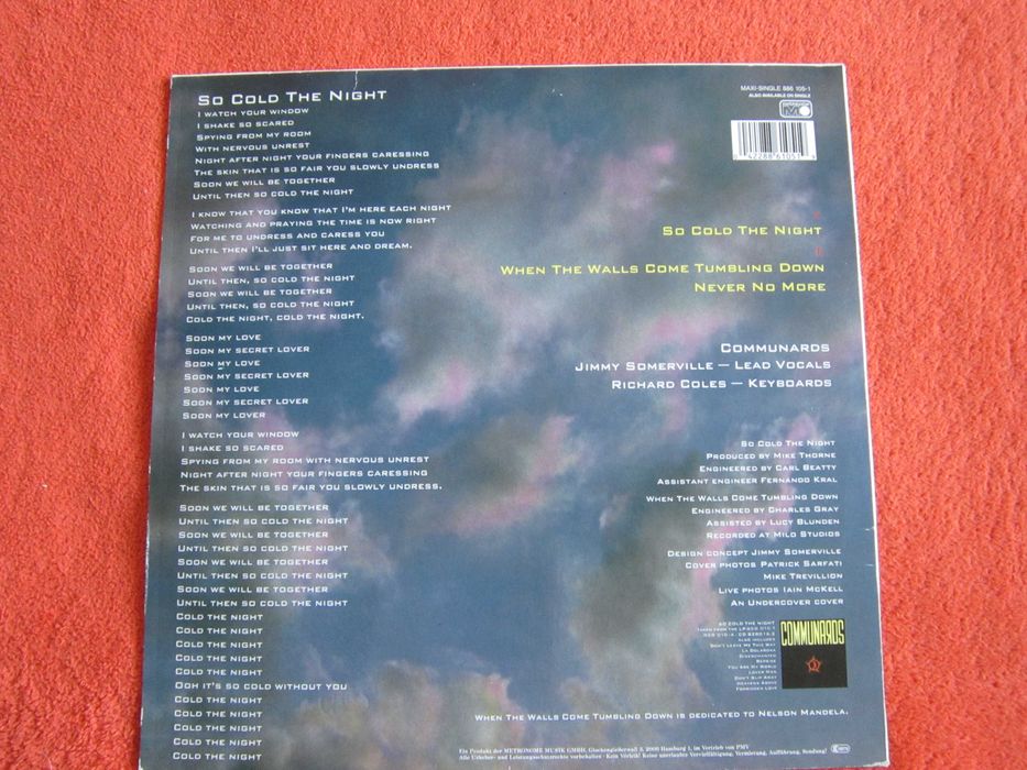 vinil rar Communards Jimmy Somerville, Cole 1986 Electronic Synth-pop