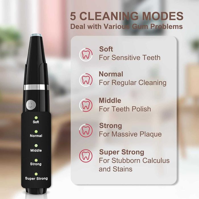 Hangsun Уред за премахване на плака от зъбите без вода, 5 режима