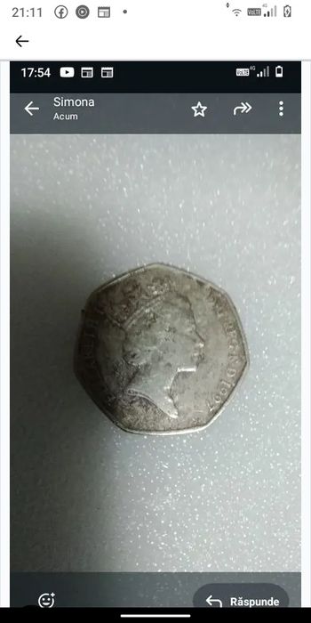 Moneda 50 pence 1997 regatul unit