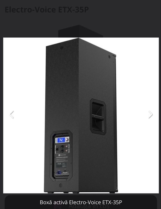 Se vinde PERECHE de boxe EV ETX 35p (pretul afisat. Per bucata)