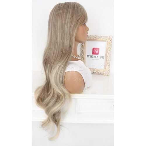 Дълга руса перука на вълни с бретон Беатрис