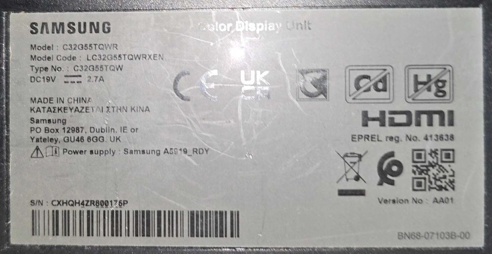 Monitor curbat Samsung 32" LED - Odyssey G5 C32G55TQWR