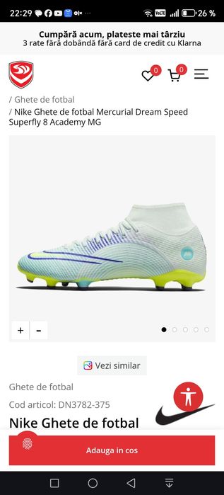 Ghete fotbal Nike mercurial dream speed superfly 8 academy MG nr 38 / 24 cm