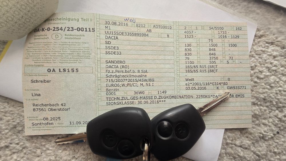 Dacia Sandero 2016 motor 1.2 16v Euro 6 import Germania