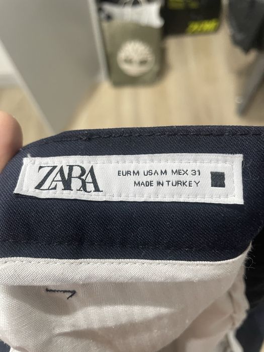 Брюки Zara синие укороченые 31