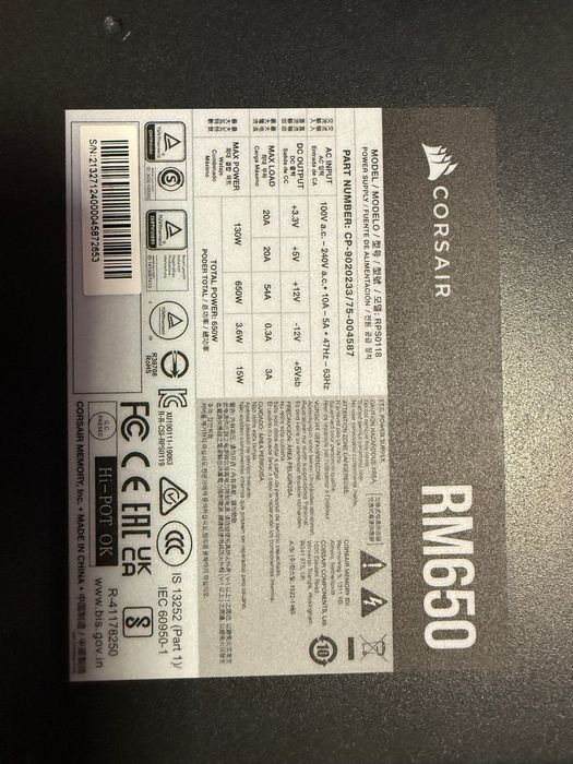 Sursa Corsair 650W Gold full modulara