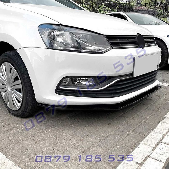 Черен лип спойлер предна броня VW POLO 5 тунинг поло 5 нож преден