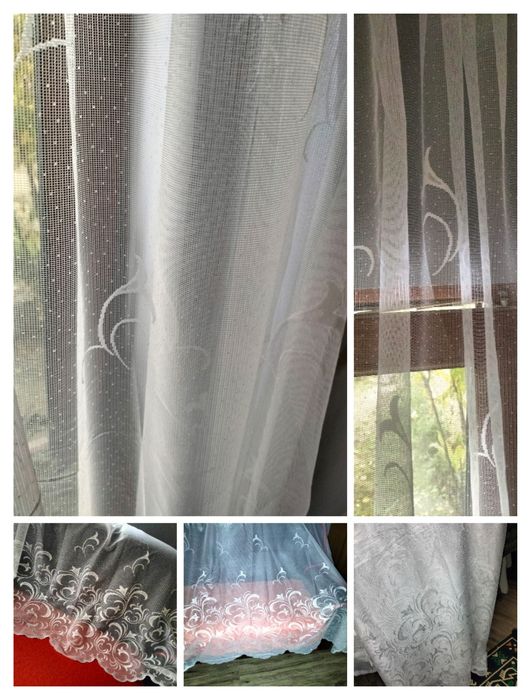 Perdele albe gata făcute! 4,70 m .