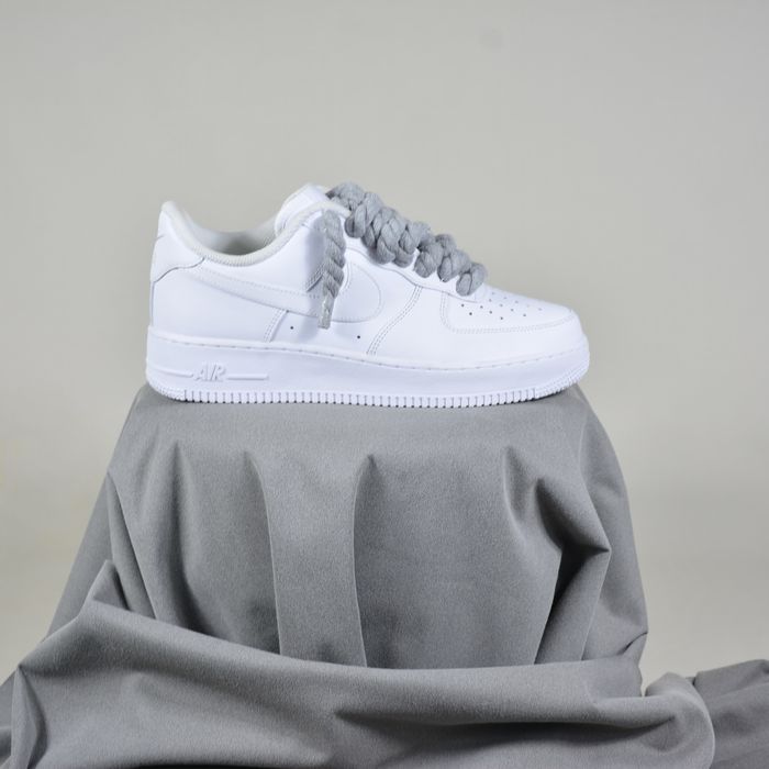 Pantofi Sport Nike Air Force 1 Low Custom Rope Laces Gri 100% Original