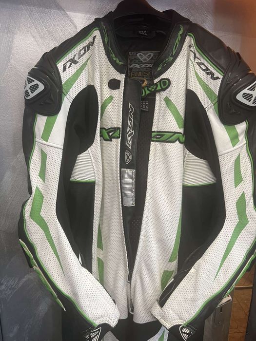 Кожен мото екип Ixon Pulsar Air Green-White-Black