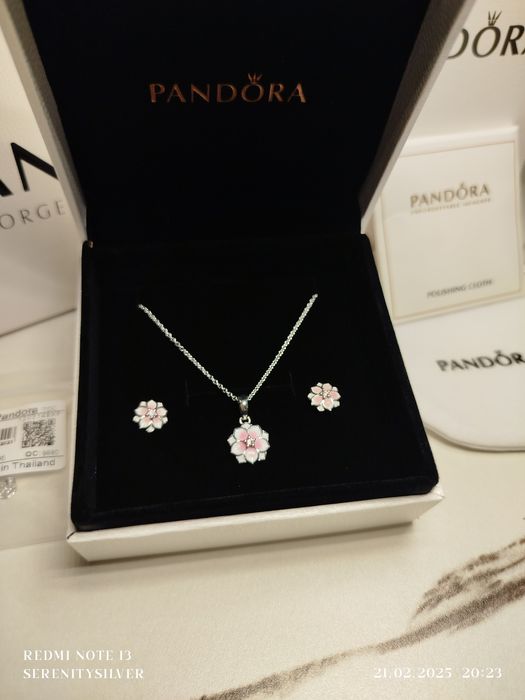 Серебряная цепочка и серьги