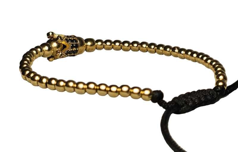 Bratara cu bile din aur galben 14K, 5.34 grame