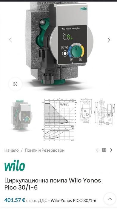 Циркулационна помпа Wilo Yonos Pico plus 30/1-6