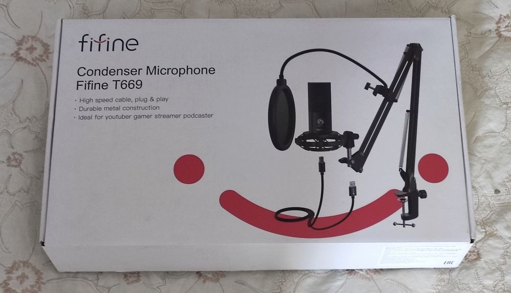 FIFINE T669B студийный USB микрофон, полный комплект