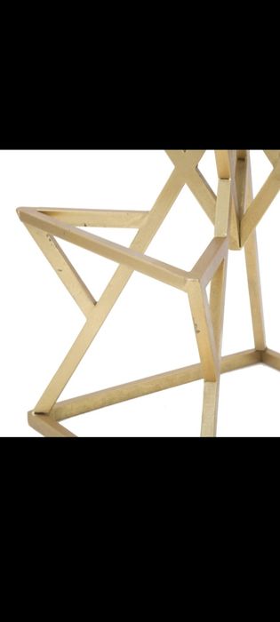 Taburet din metal aurit și catifea DECOR